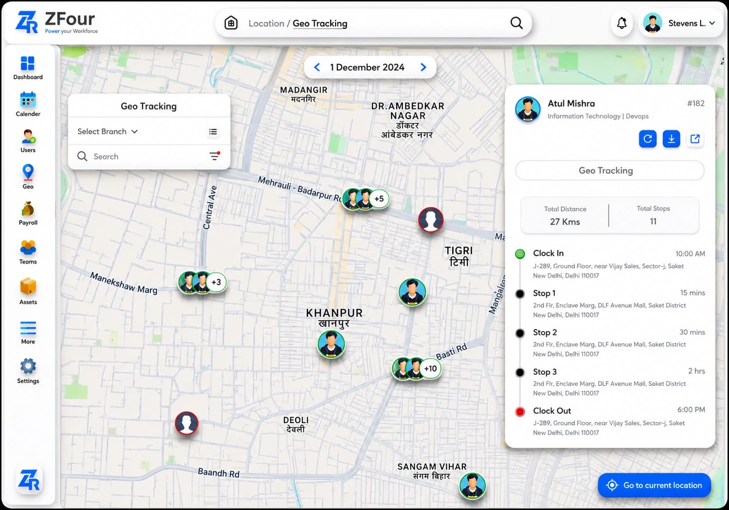 Geo-Tracking Dashboard