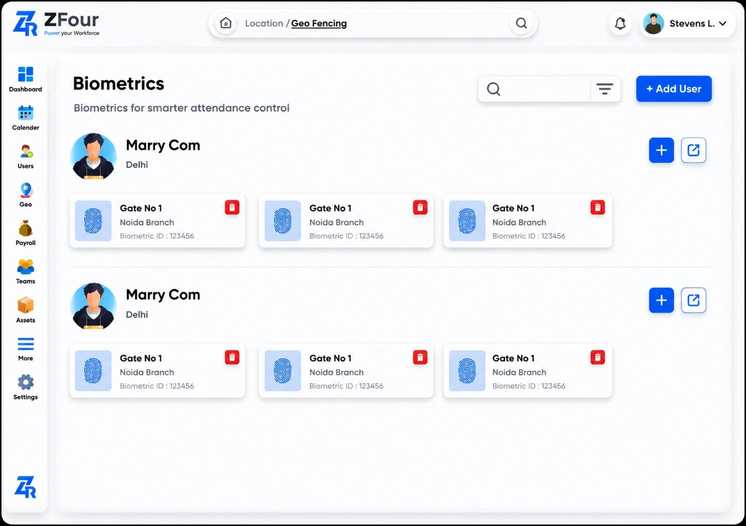 Biometric Integration Dashboard