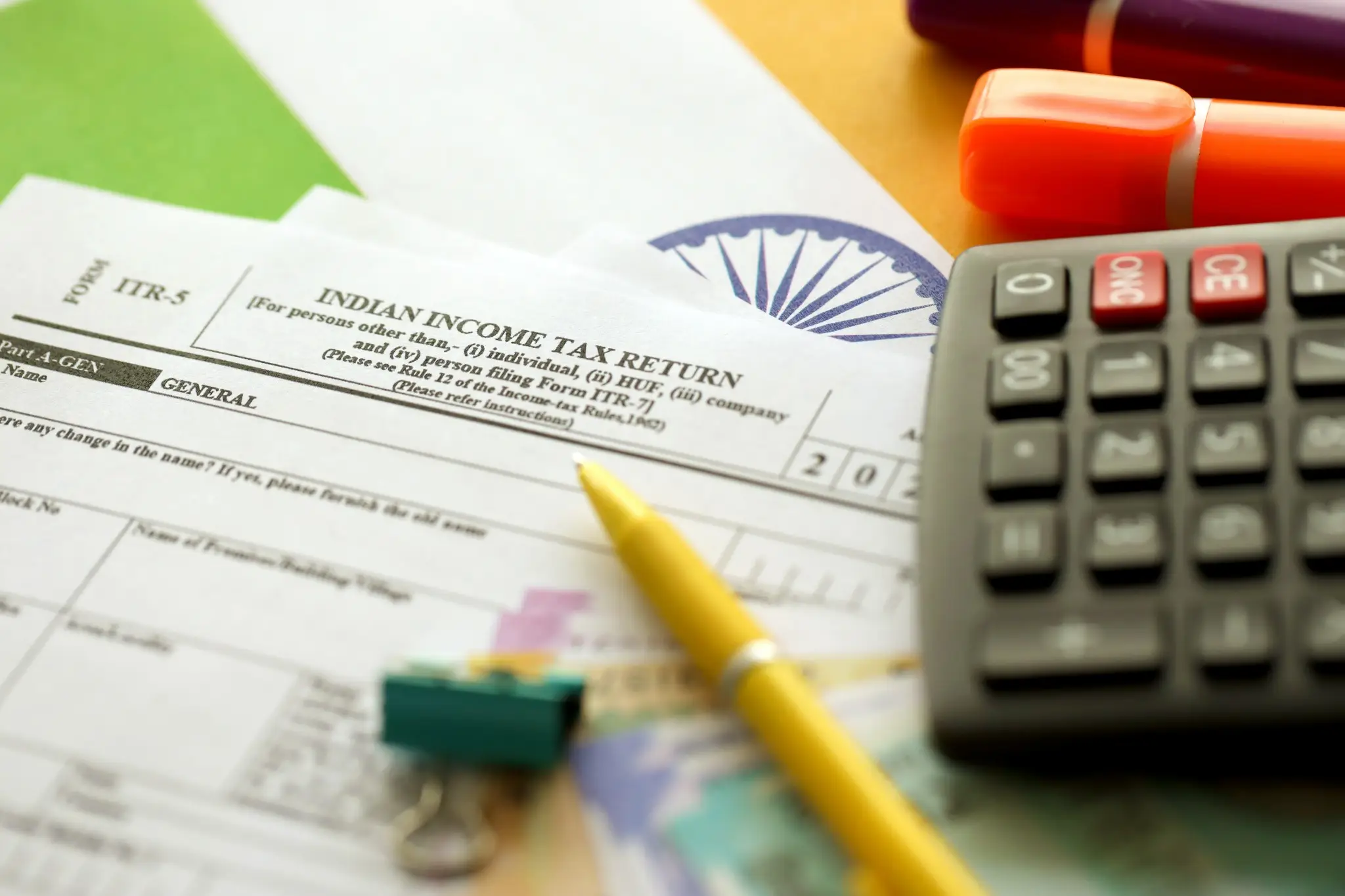 Tax documents labeled 