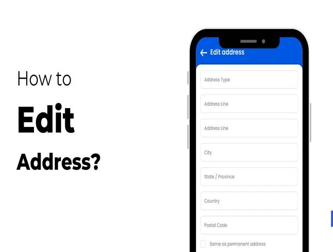 Editing address details in the ZFour HRMS mobile app profile