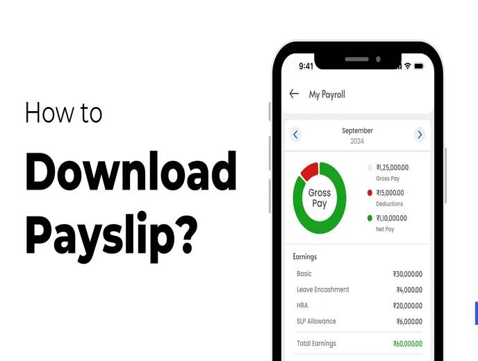 Downloading a payslip in the ZFour HRMS mobile app
